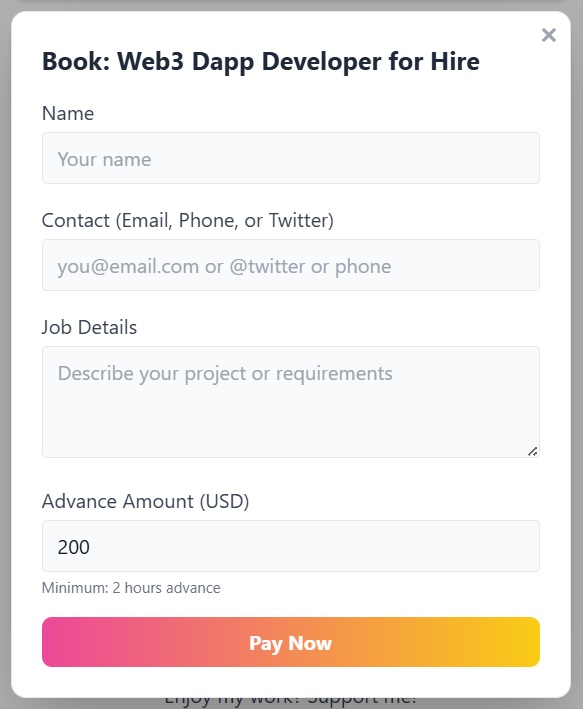 Order Form Screenshot