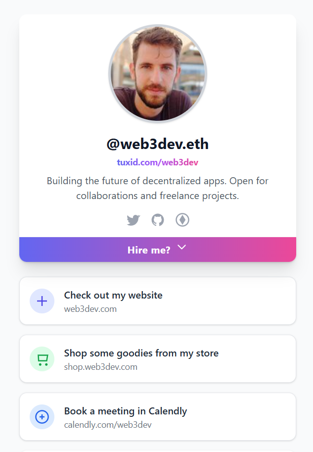 Profile Light Theme Screenshot